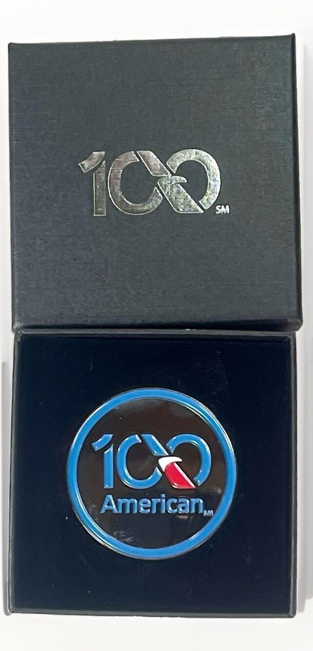 2026 American Airlines AA 100 Year Anniversary Challenge Coin with Display Box